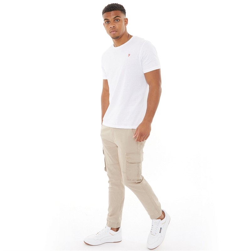 Crosshatch Mens Frenton Cargo Pants Stone - Image 3