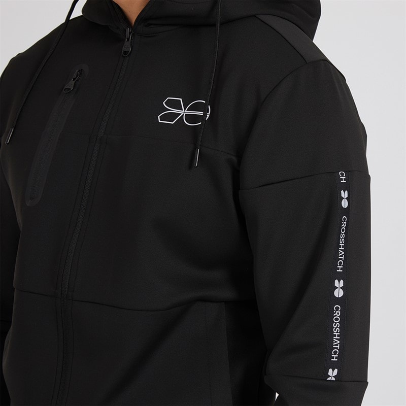 Crosshatch Mens Ventnor Tracksuit Black - Image 3