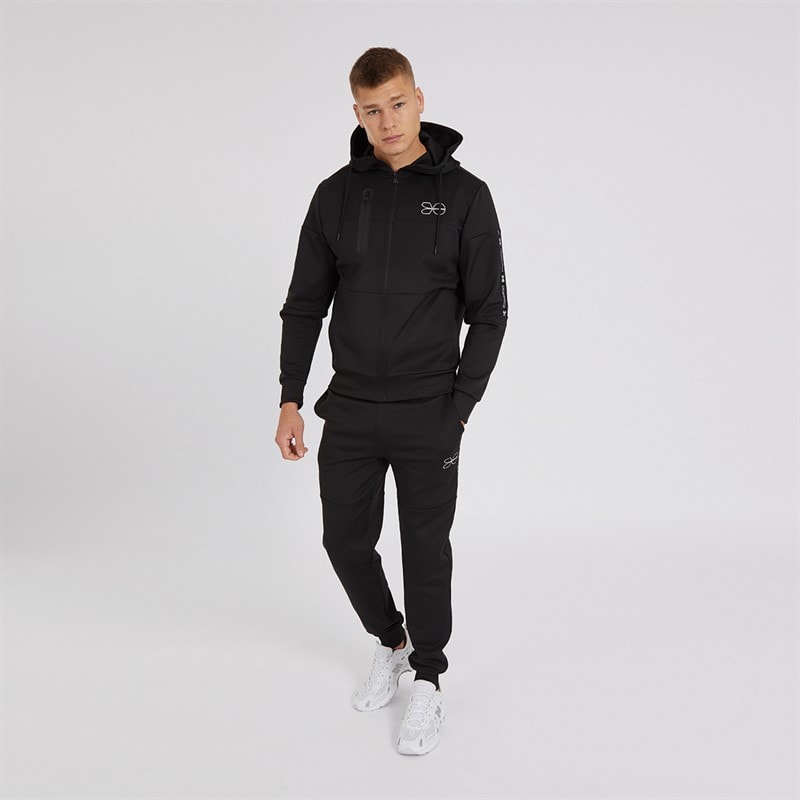 Crosshatch Mens Ventnor Tracksuit Black - Image 4