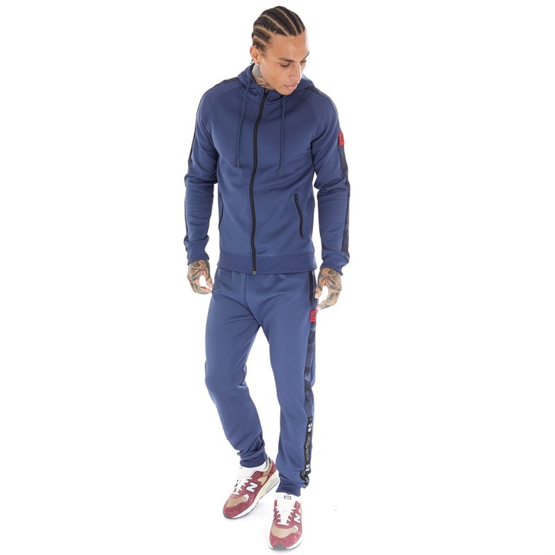 Crosshatch Mens Brickmoore Tracksuit Blue Indigo - Image 5