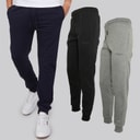 Crosshatch Mens Three Pack Mayview Joggers Black/Light Grey Marl/Navy