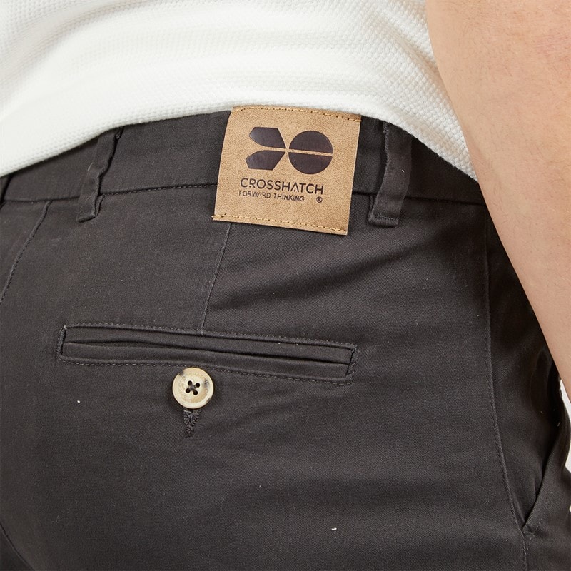 Crosshatch Mens Roysden Chinos Charcoal - Image 3