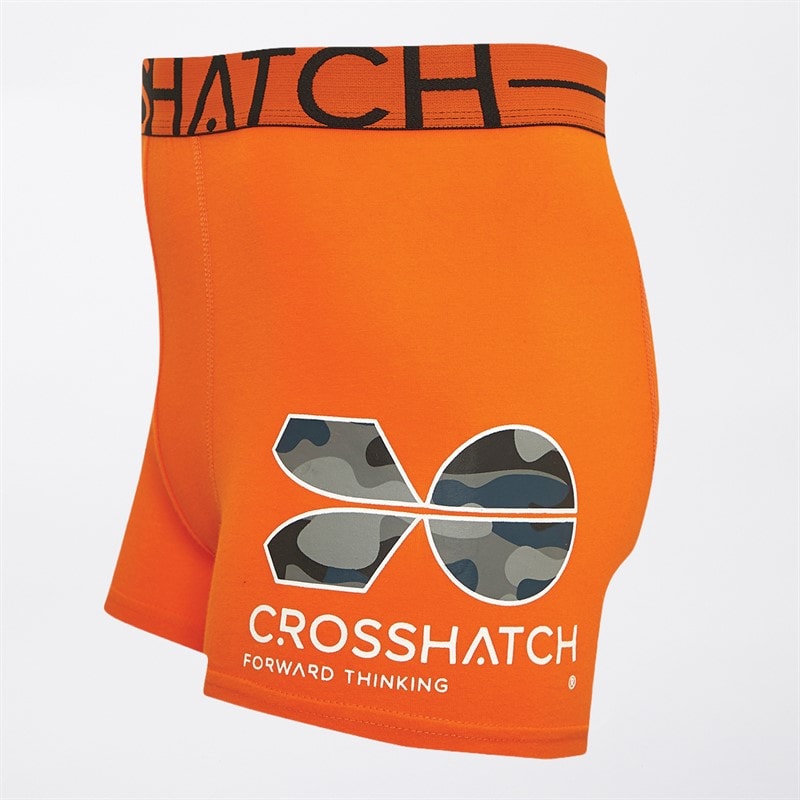 Crosshatch Mens Endocamo Five Pack Boxers Orange - Image 2