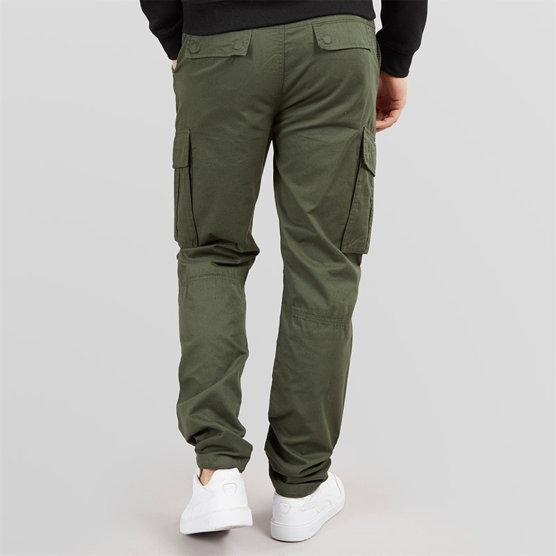 Crosshatch Mens Sidemoore Cargo Pants Olive - Image 2