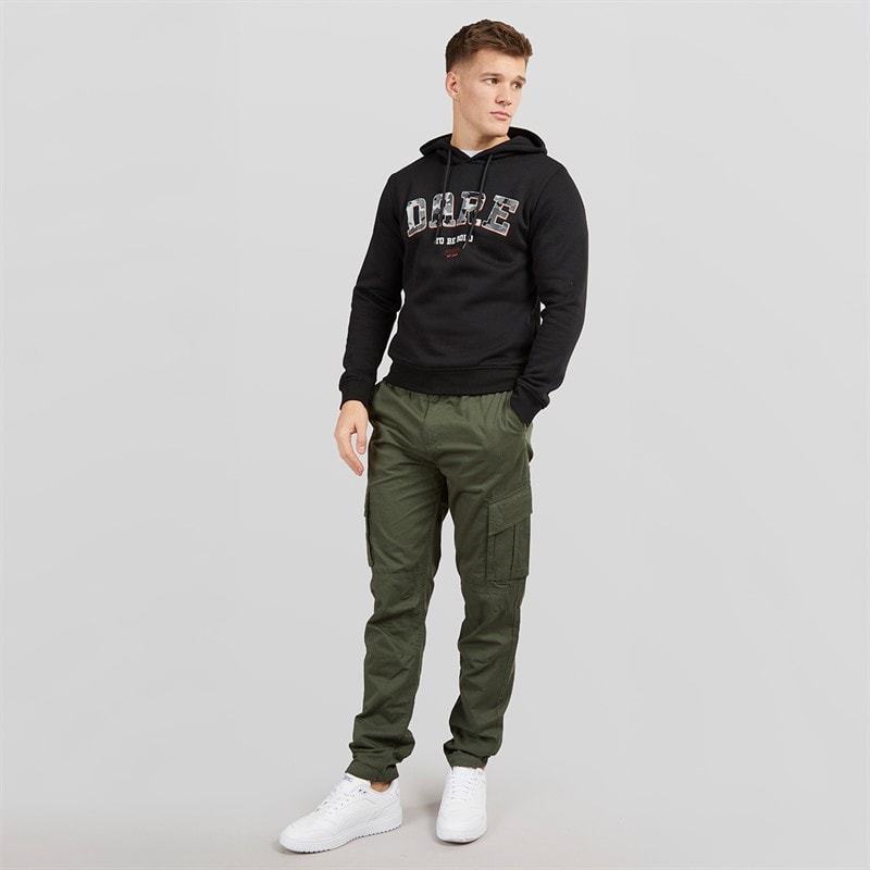 Crosshatch Mens Sidemoore Cargo Pants Olive - Image 4