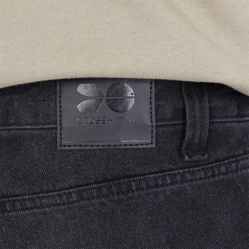 Crosshatch Mens Tillman Baggy Jeans Black Wash - Image 3