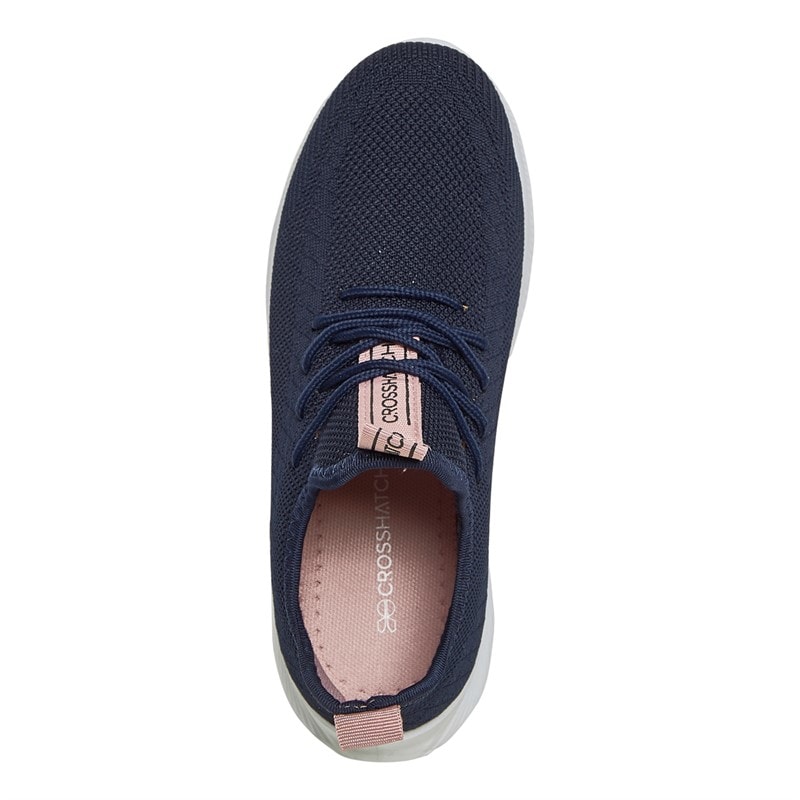 Crosshatch Womens Ridgeway Trainers Navy/Pink - Image 4