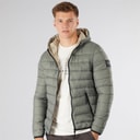 Crosshatch Mens Gattering Puffer Jacket Sage