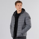 Crosshatch Mens Gattering Puffer Jacket Charcoal