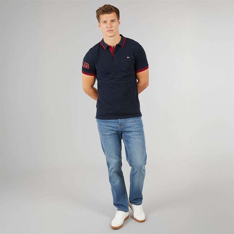 Crosshatch Mens Detendu Relaxed Fit Jeans Mid Wash - Image 4