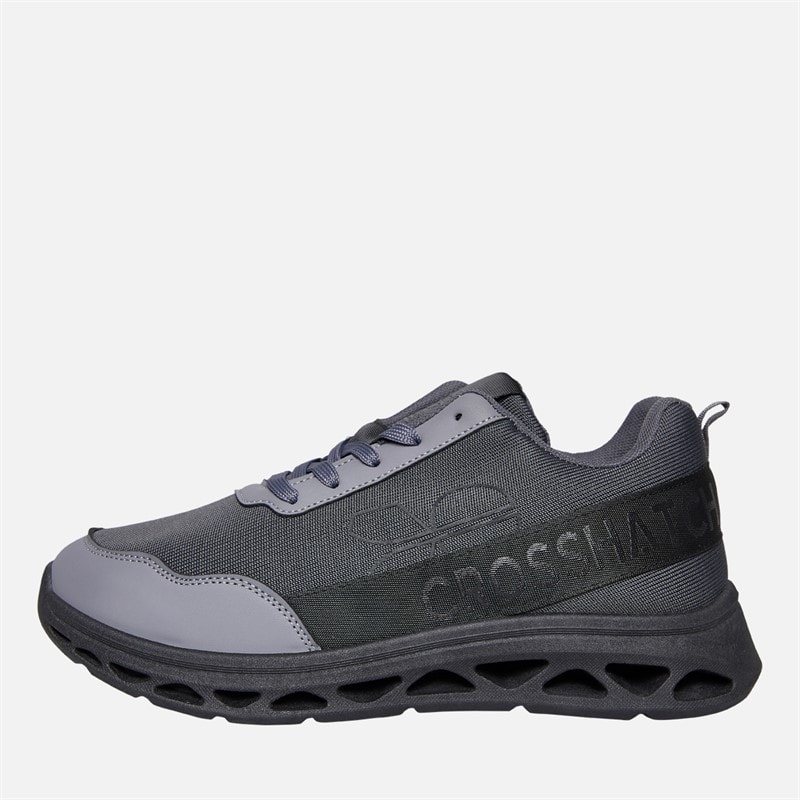 Crosshatch Mens Jesmond Trainers Grey/Black