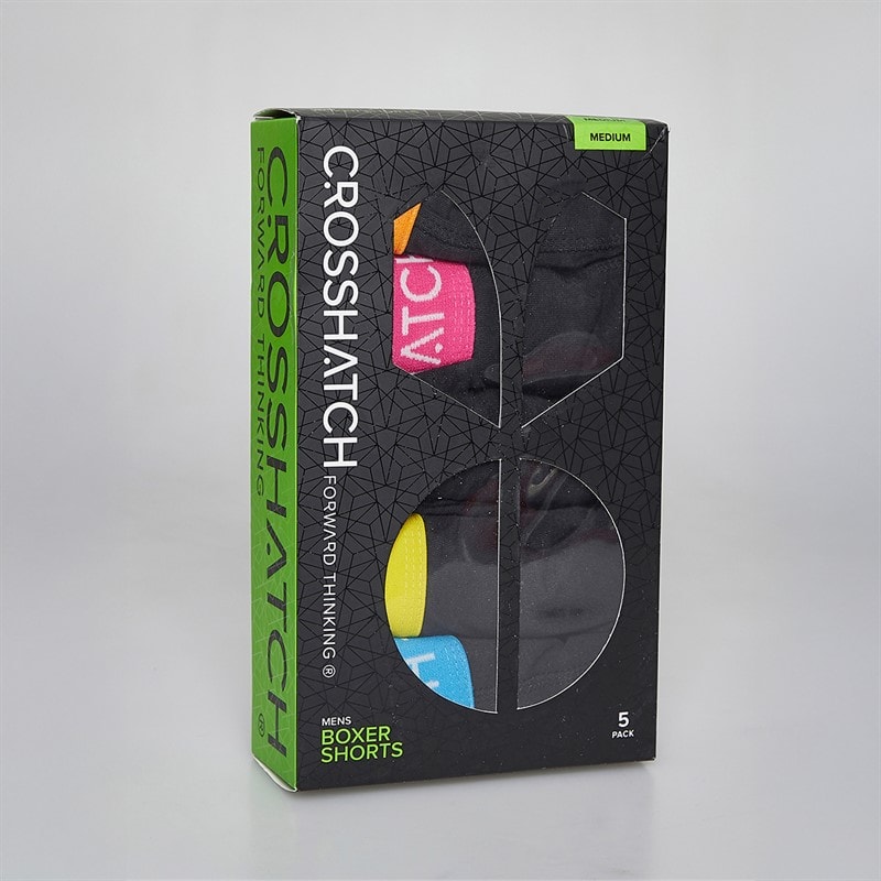 Crosshatch Mens Astral Five Pack Boxers Black - Image 2