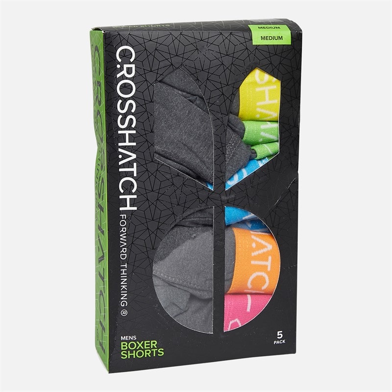Crosshatch Mens Astral Five Pack Boxers Charcoal Marl - Image 2