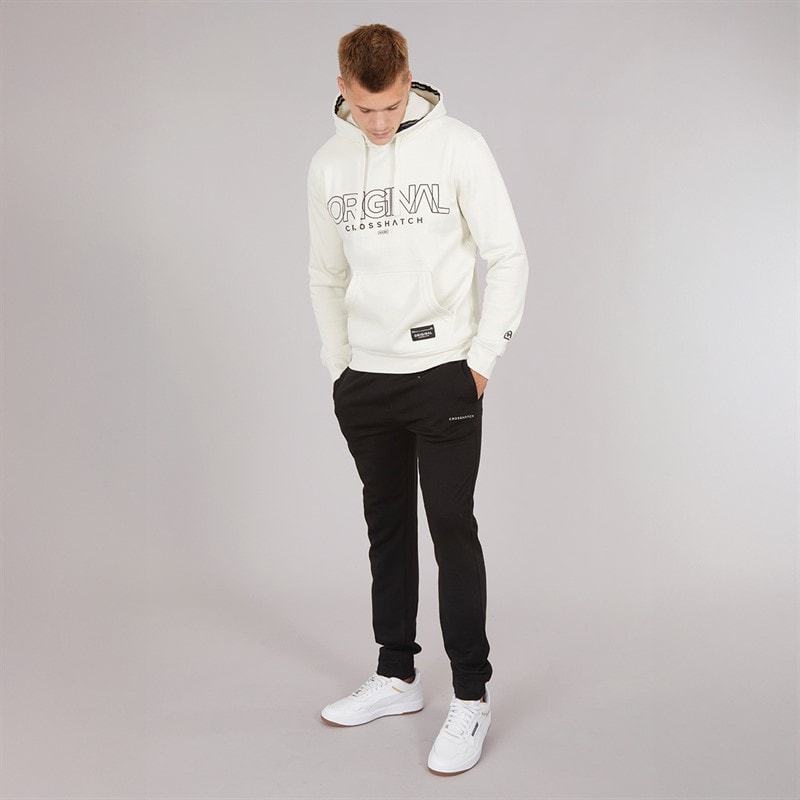 Crosshatch Mens Carrimoore Hoodie Off White - Image 4
