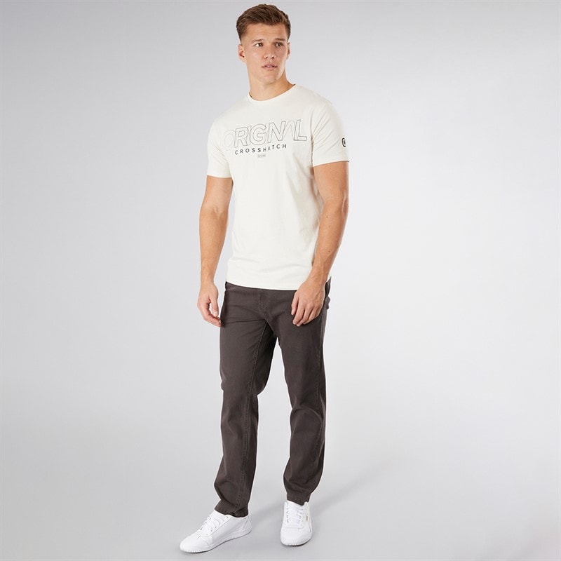 Crosshatch Mens Carrimoore T-Shirt Off White - Image 3