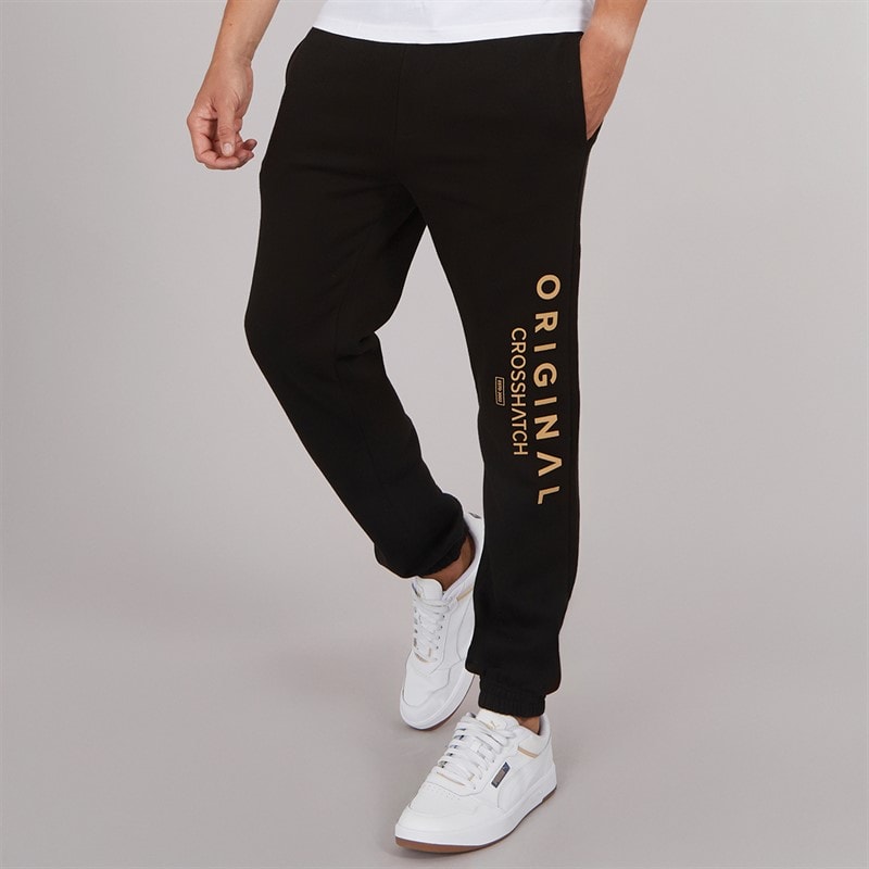 Crosshatch Mens Jamals Joggers Black