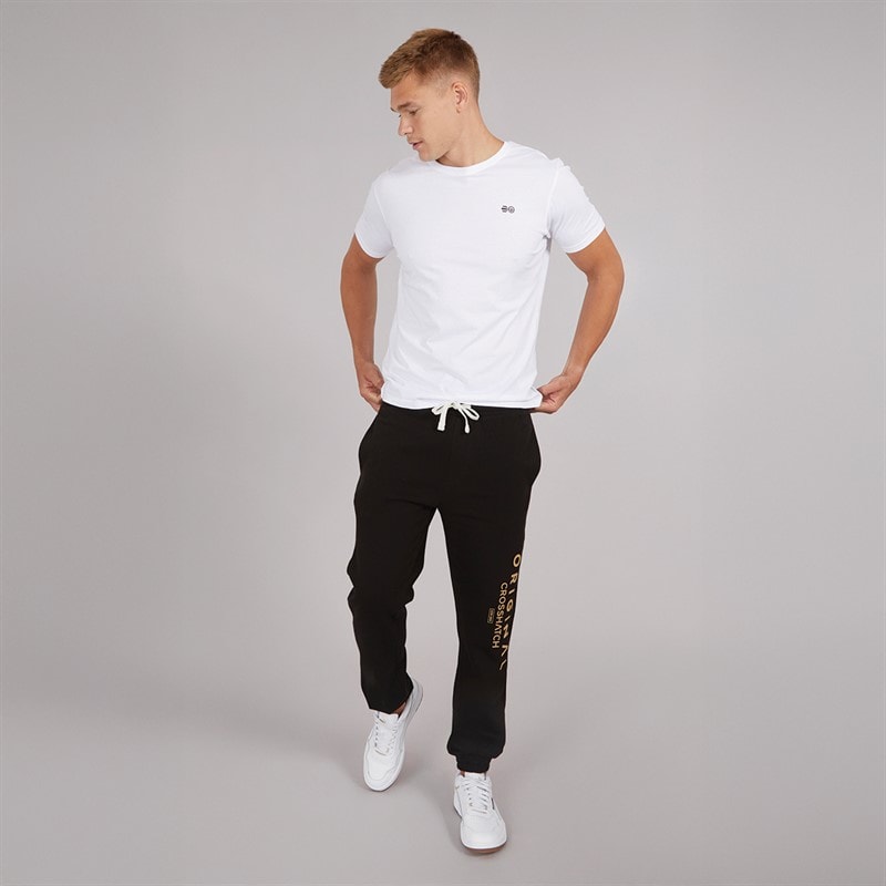 Crosshatch Mens Jamals Joggers Black - Image 4