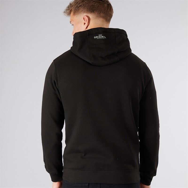 Crosshatch Mens Campbox Hoodie Black - Image 2