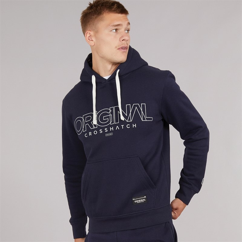 Crosshatch Mens Carrimoore Hoodie Navy - Image 1