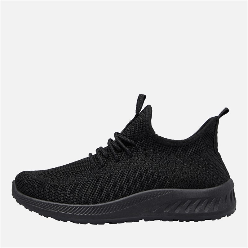 Crosshatch Womens Antioch Trainers Black Mono