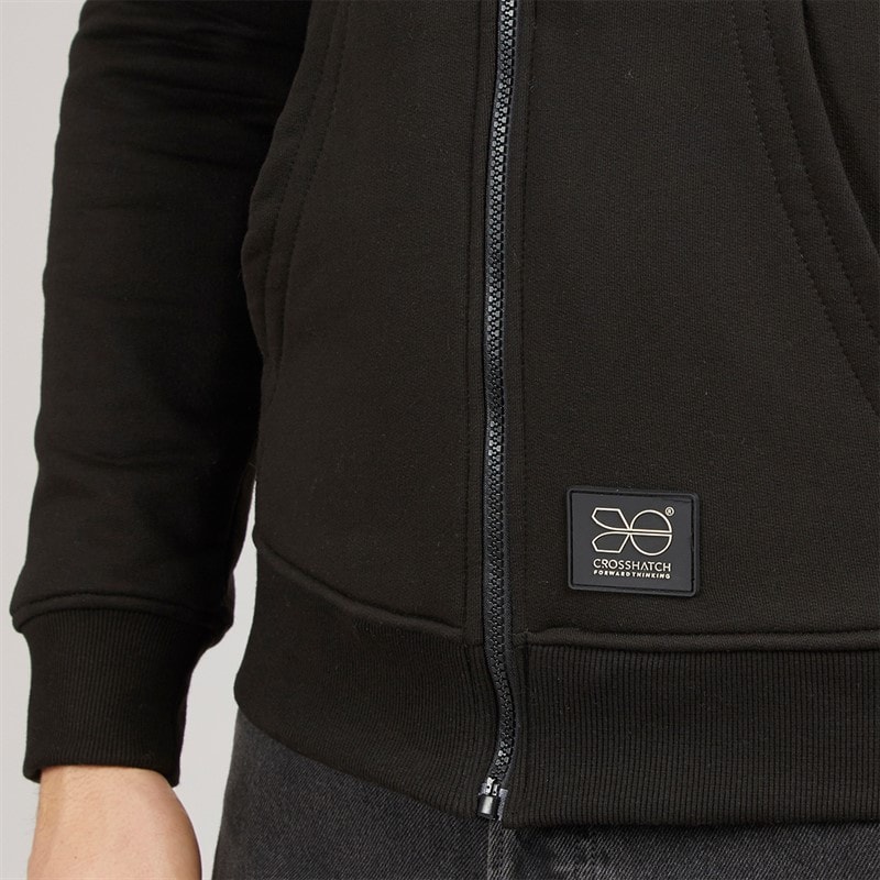 Crosshatch Mens Karter Sherpa Lined Hoodie Black - Image 5