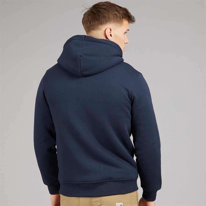 Crosshatch Mens Karter Sherpa Lined Hoodie Navy - Image 2