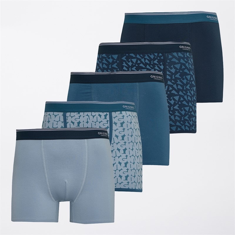 Crosshatch Mens Dringal Five Pack Boxers Blue