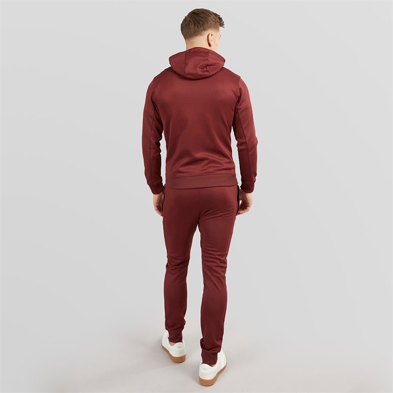 Crosshatch Mens Beswick Tracksuit Burgundy - Image 2