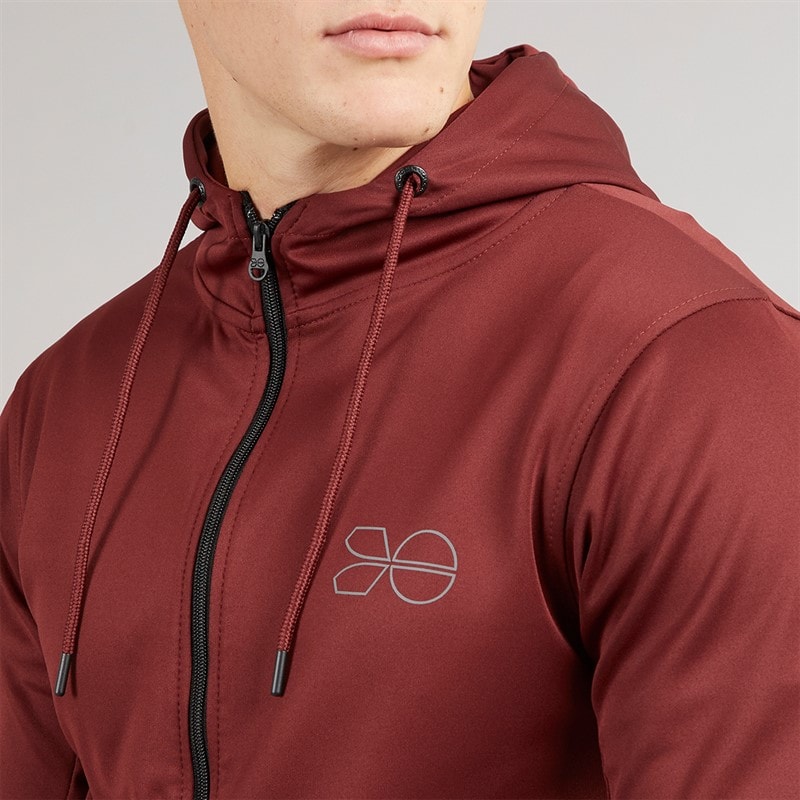 Crosshatch Mens Beswick Tracksuit Burgundy - Image 3