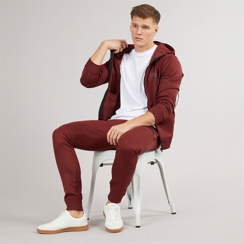 Crosshatch Mens Beswick Tracksuit Burgundy - Image 4