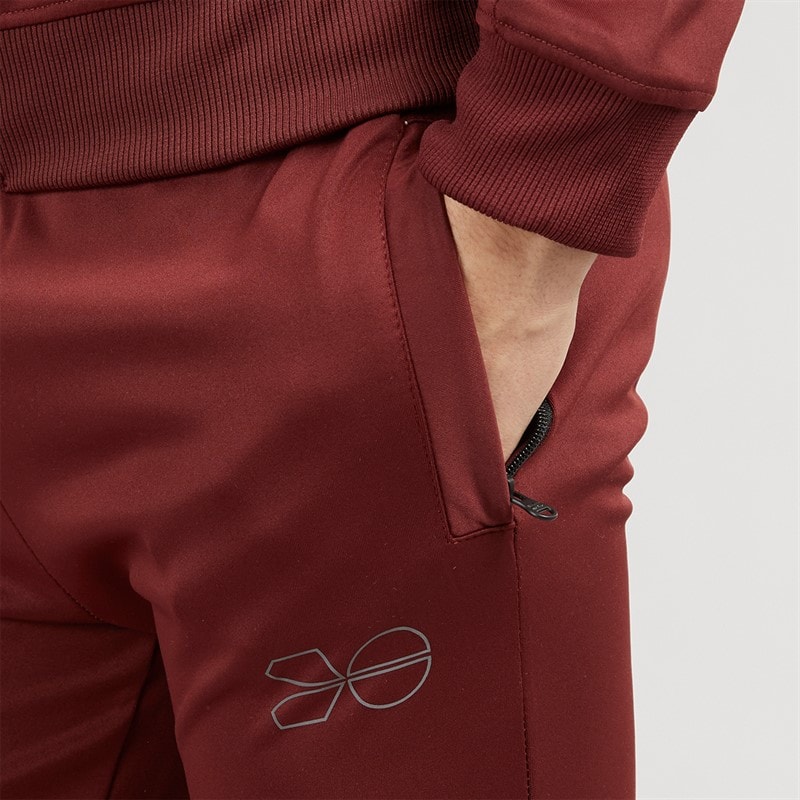 Crosshatch Mens Beswick Tracksuit Burgundy - Image 5
