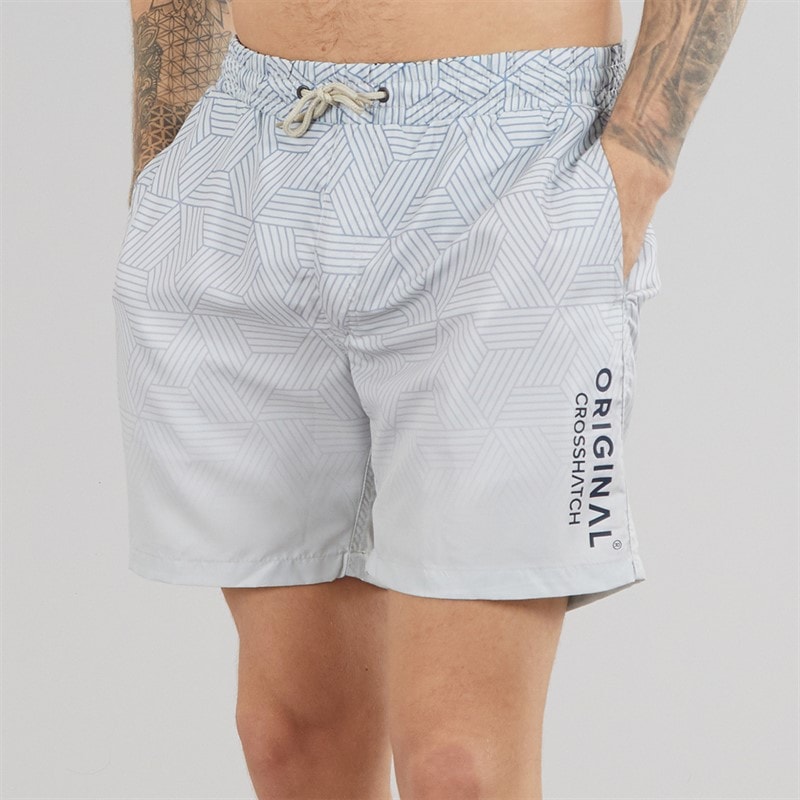 Crosshatch Mens Layotta Swim Shorts Denim Blue