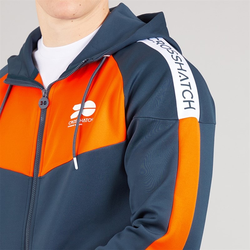 Crosshatch Mens Glotrack Tracksuit Flame - Image 5