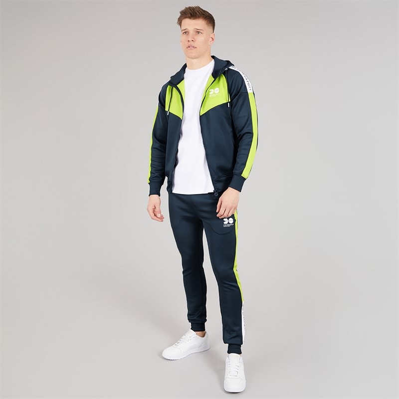 Crosshatch Mens Glotrack Tracksuit Lime Punch - Image 3