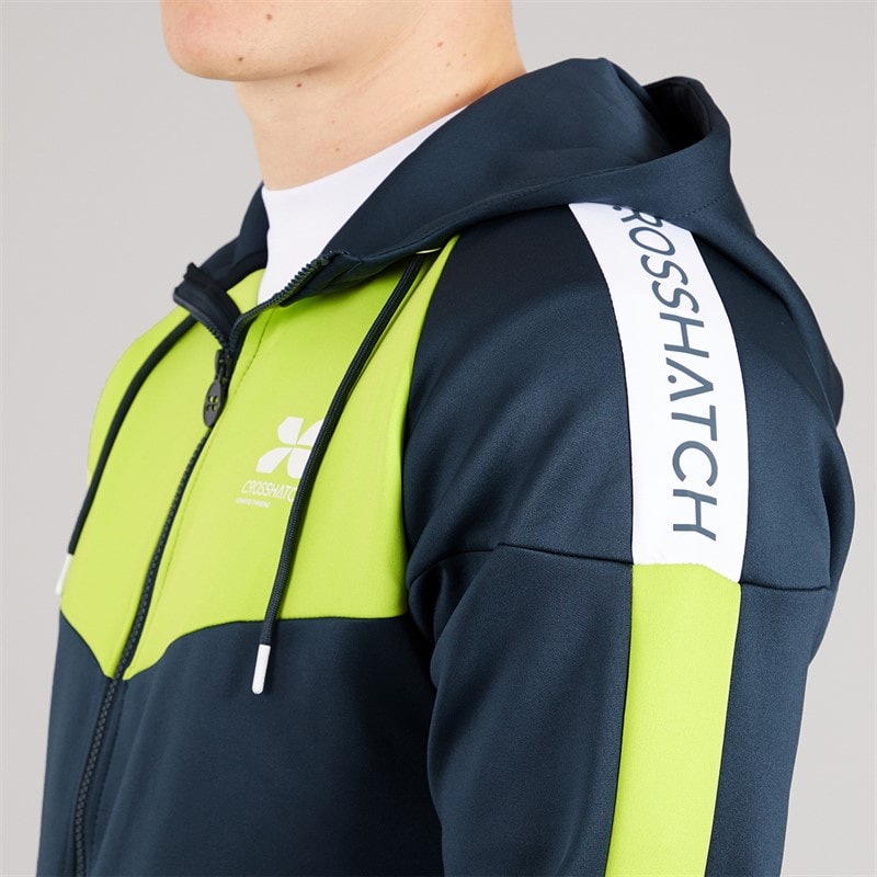 Crosshatch Mens Glotrack Tracksuit Lime Punch - Image 5