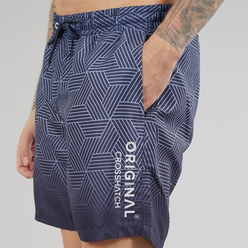 Crosshatch Mens Layotta Swim Shorts Navy - Image 3