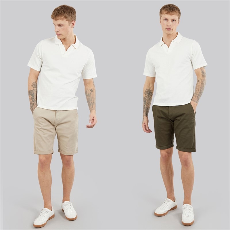 Crosshatch Mens Sinwood Two Pack Chino Shorts Khaki/Beige - Image 4