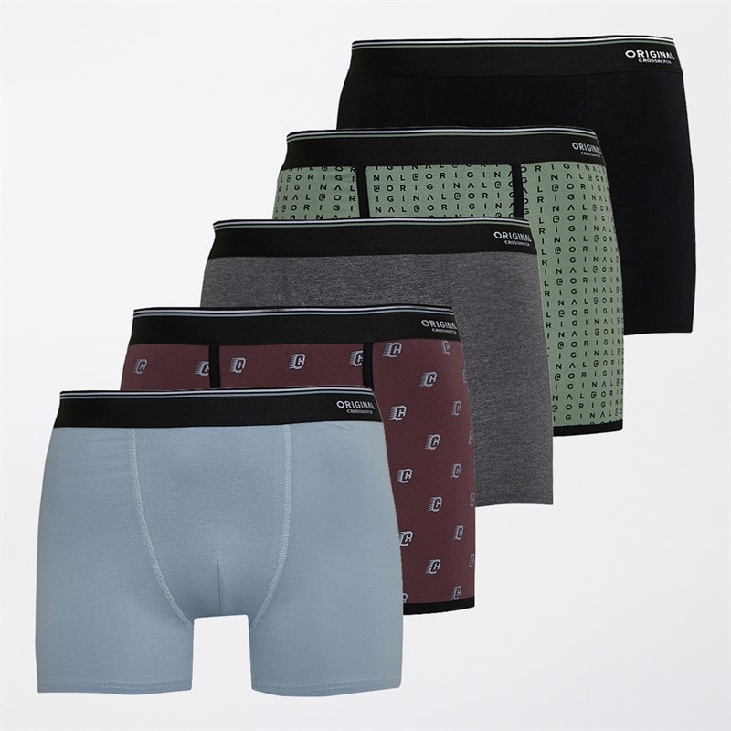 Crosshatch Mens Motifix Five Pack Boxers Assorted - Image 1