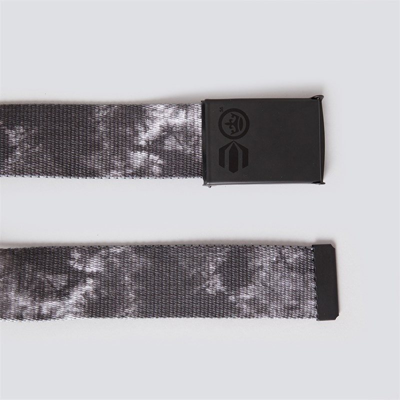 Crosshatch Mens Canvas Fold Over Buckle Belt Grey Tie Dye - Image 2