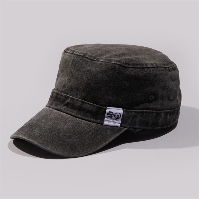 Crosshatch Mens Two Pack Military Style Caps Washed Green/Acid Grey - Image 4