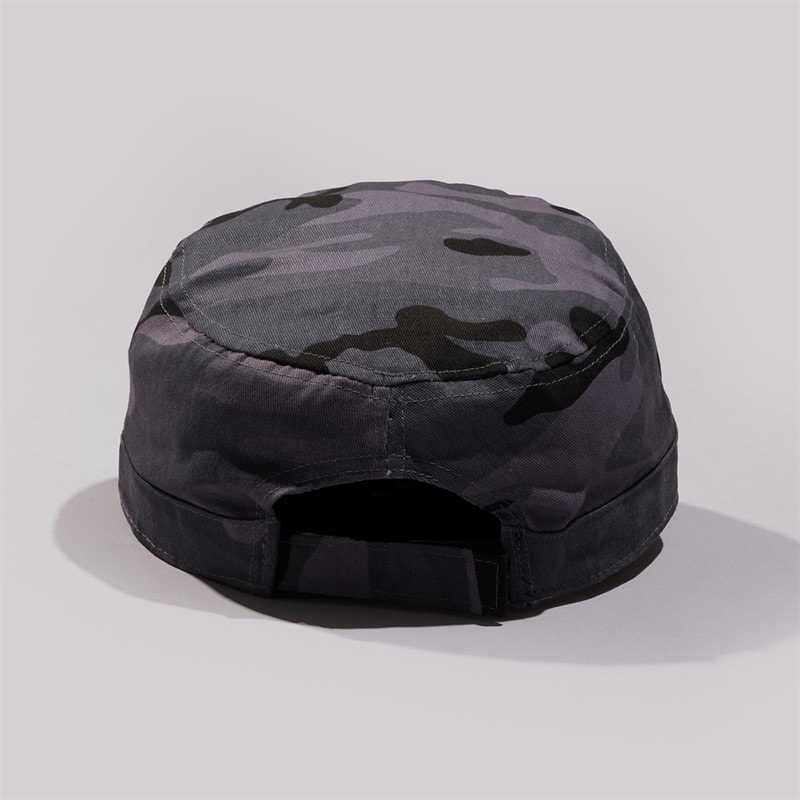 Crosshatch Mens Camo Military Style Cap Black Grey Camo - Image 2