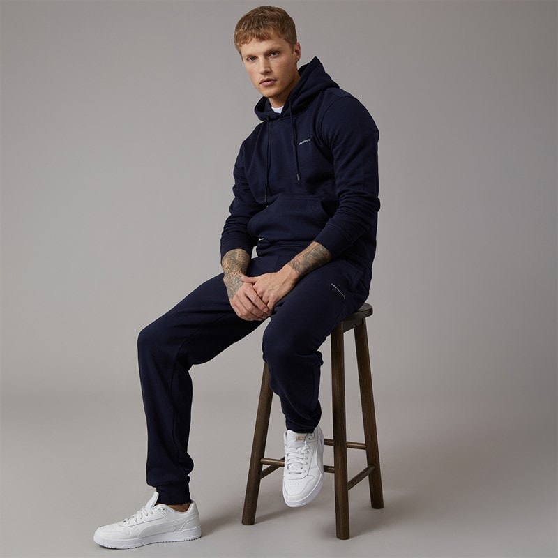 Crosshatch Mens Chelmere Hoodie And Joggers Set Navy