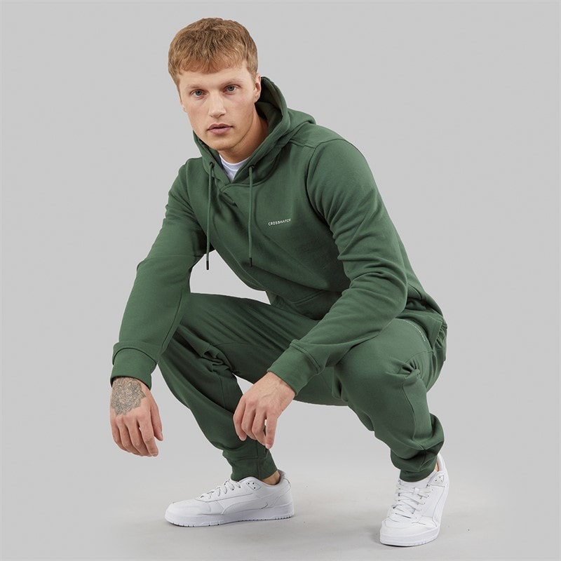 Crosshatch Mens Chelmere Hoodie And Joggers Set Khaki - Image 4
