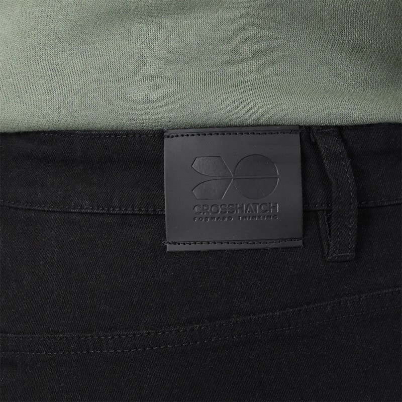 Crosshatch Mens Draker Straight Jeans Black - Image 3