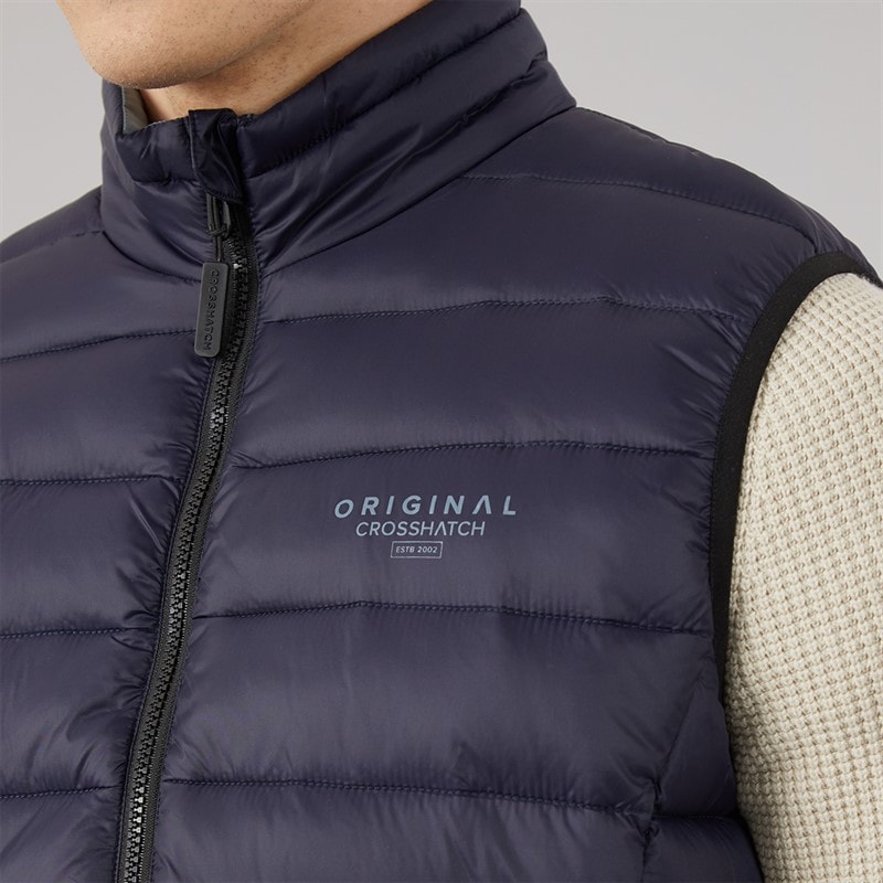 Crosshatch Mens Gattering Gilet Navy - Image 3