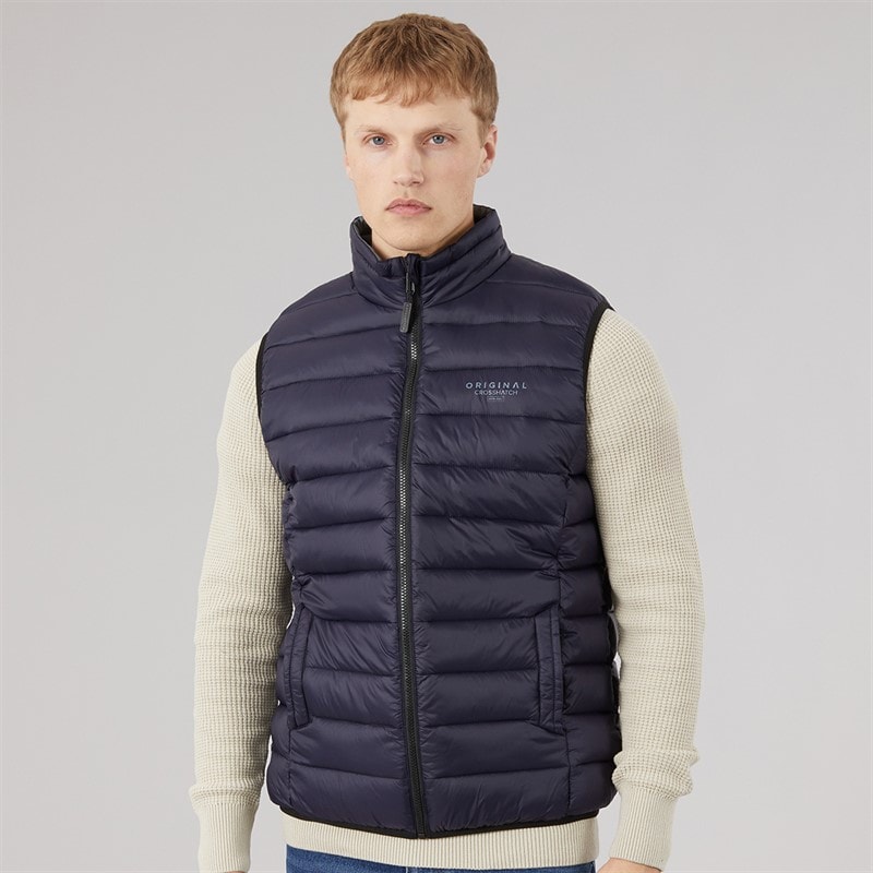 Crosshatch Mens Gattering Gilet Navy - Image 5