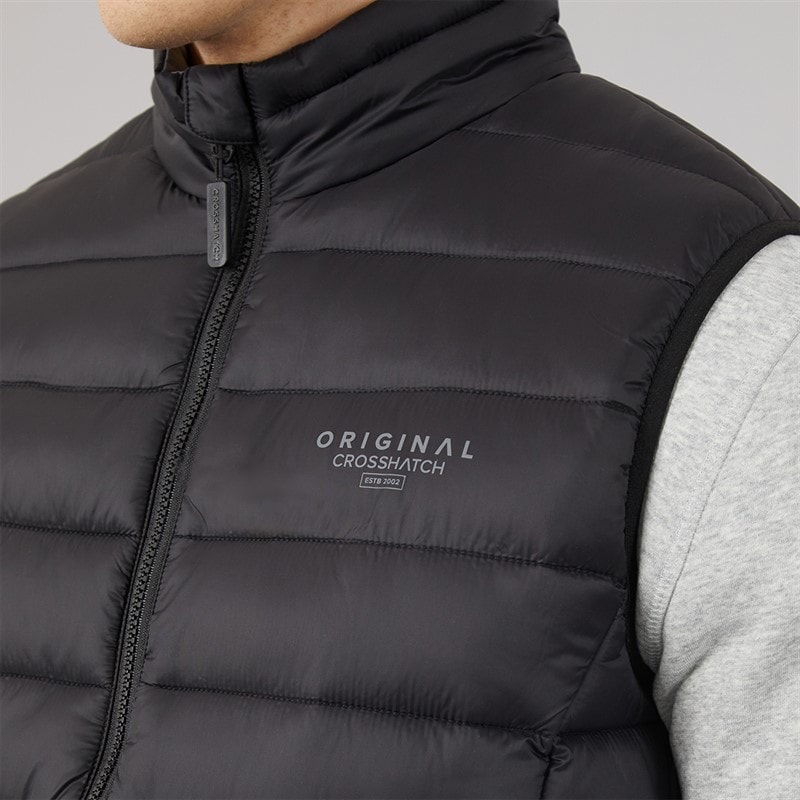Crosshatch Mens Gattering Gilet Black - Image 3