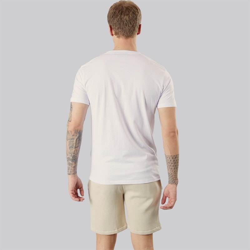 Crosshatch Mens Bardon T-Shirt And Shorts Two Piece Set White/Light Stone White/Lt Stone - Image 2