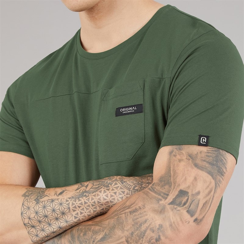 Crosshatch Mens Utilate T-Shirt Olive - Image 3
