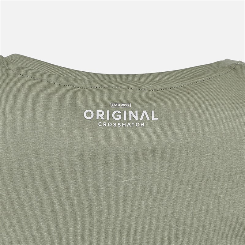 Crosshatch Mens Backdrafts T-Shirt Light Olive - Image 2